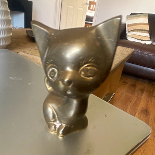Metal cat ornament - metal,
