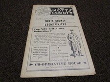 NOTTS COUNTY  v  LEEDS UNITED  1955/6  DECEMBER 27th    inc. john charles