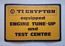 Original Vintage TI Crypton Equipped Test Centre Enamel Metal Sign