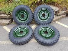 LAND ROVER SERIES STEEL RIMS REFURBED BRONZE GREEN WITH  600 X 16 TYRES SET OF 5