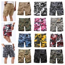 BACKBONE Mens Casual Street Cargo Shorts Army Military BDU Camo Shorts