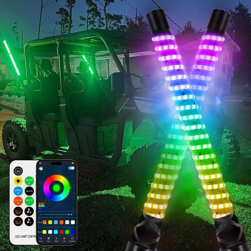 2pcs 1ft led whip lights - 1ft,