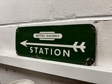 Railway Station Enamel Sign.