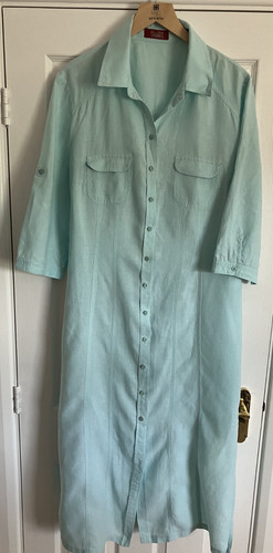 100 linen aqua - aqua, maxi