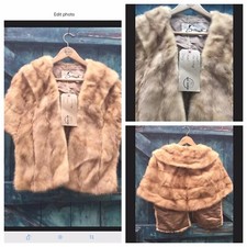 Vintage Fur Stole Cape Honey Mink UNIQUE INC U.K. P&P