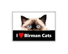 I Love Birman Cats - Fridge Magnet - Large - Pet Cat Animals Gift Present