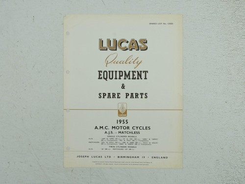 1955 lucas parts catalog - lucas,