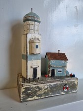 Rustic Lighthouse Wooden Village Indoor Home Ornament Bathroom Sea life Nautical