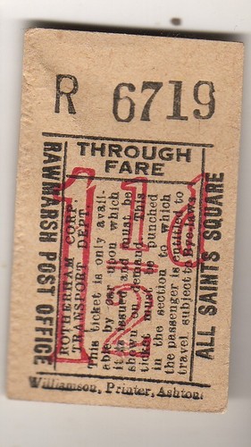 Bus tram ticket - /, rotherham