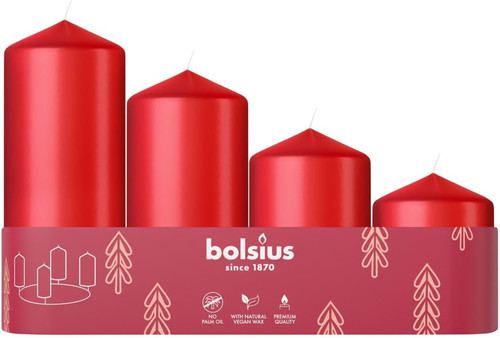 Smooth pillar candles set - pillar,