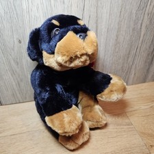 Keel Toys Rottweiler Puppy Plush Toy Brown  black  Simply Soft Collection