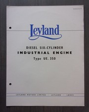 LEYLAND DIESEL 6-Cyl UE.350 Industrial Engine orig 1957 UK Mkt Specs Brochure