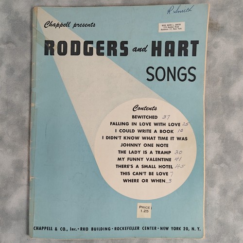 Rodgers hart songs - hart, songbook