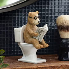 Funny Bear Sitting on Toilet