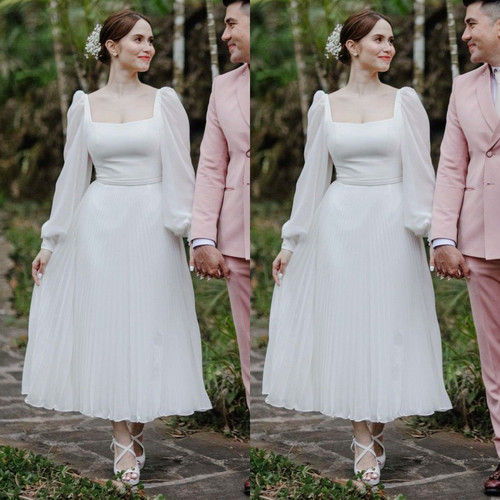 Chiffon wedding dresses - dresses, square