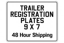 TRAILER REGISTRATION PLATES 9 X 7 WHITE CONFORMING TO THE NEW LAW UK