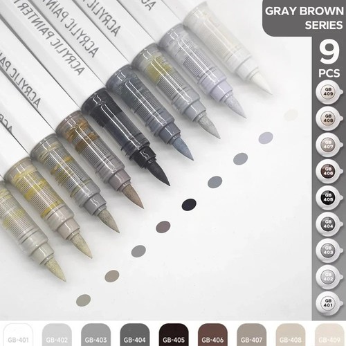 9pcs acrylic brush pen - brush,