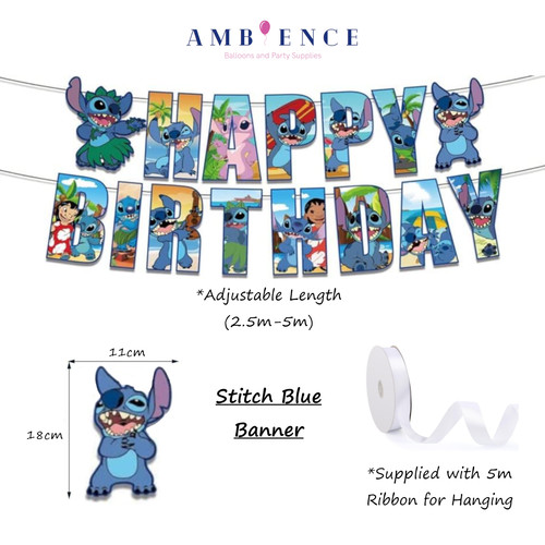 Stitch birthday banner - birthday,