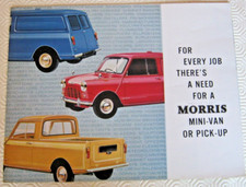 MORRIS MINI VAN OR PICK-UP BROCHURE #H&E 6421. 12 PAGES FOLD OUT.