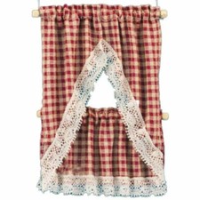 Dolls House Red Beige Gingham