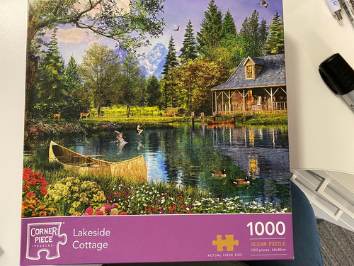 Lakeside cottage 1000 piece - lakeside,