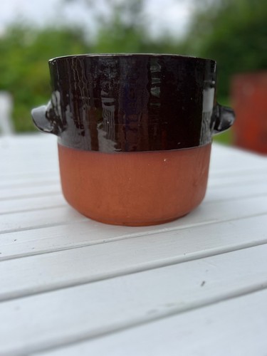 Vintage half glazed - glazed, terracotta