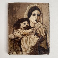 Antique Oil Painting Mother &