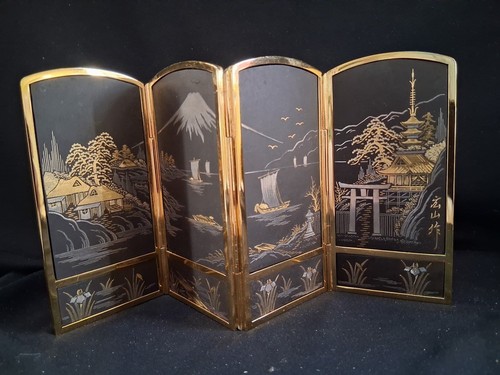 Vtg japanese damascene shakudo - vtg,