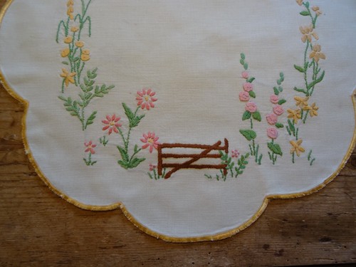 Antique vintage yellow cotton - antique,
