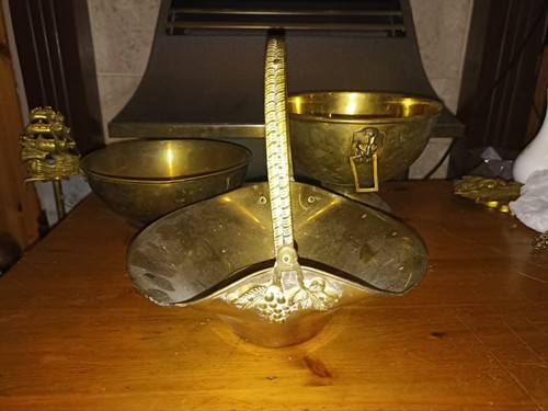 Brass basket bowl planter - brass,