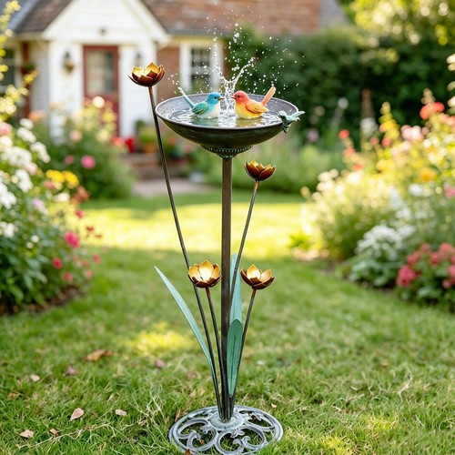 Cast iron bird - bird, bath