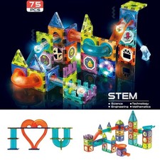 75Pcs Light Magnetic Tiles