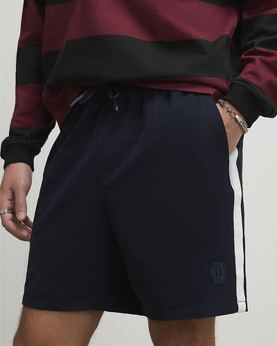 River island mens shorts navy - river,