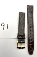 VINTAGE WATCH HIRSCH CERTIFIED CROCODILE  16MM BAND STRAP  (#91)