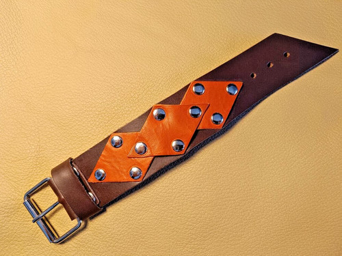 Handmade leather brown cuff - leather,