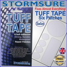 STORMSURE TUFF TAPE 6 Waterproof Repair Patches Adhesive Camping Awning Tent