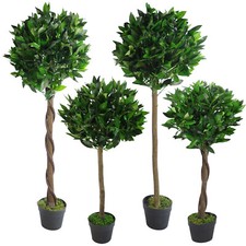 Leaf Artificial Topiary Bay Laurel Tree Ball Various Styles - Pair or Single