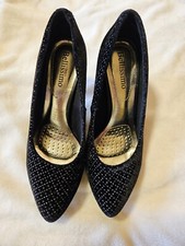 Black/Pewter Uk Size 5 Bellisimo Stilleto Shoes. 