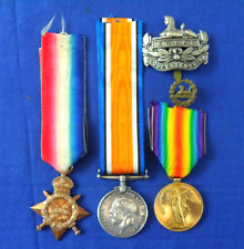 WW1 Medal Trio Private Gloucestershire Regt 1915 FREEPOST