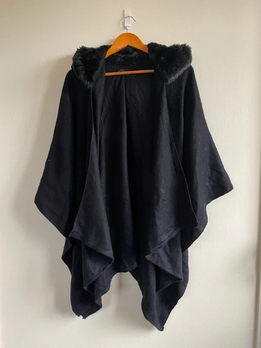 Next black faux fur open - fur, front