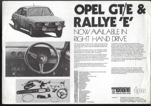 Opel kadett rallye gt - c, &