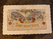 WWI Patriotic Embroidered Silk