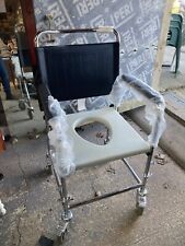Ultimate Healthcare Chrome Metal Commode Wheelchair Chair on Castors