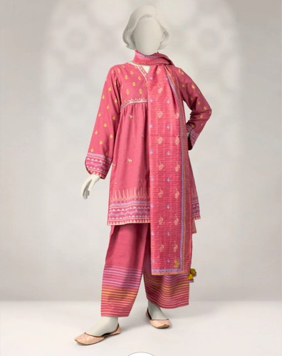 Khaddar slub pink stitched - khaddar,
