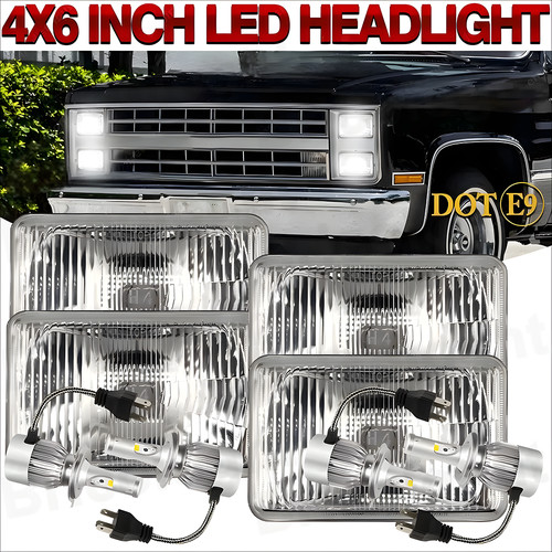 4pc 4x6 led - headlights, hi/lo