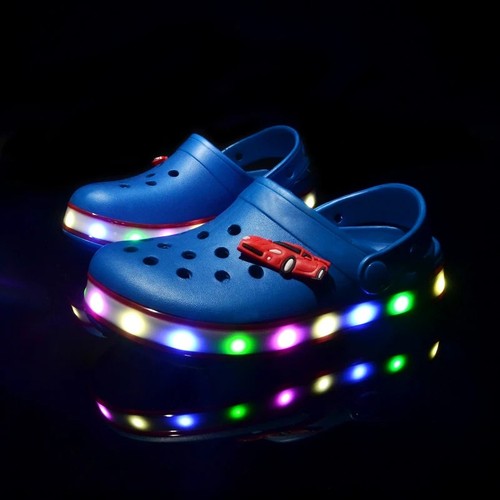 Kids led car slippers light - car, up