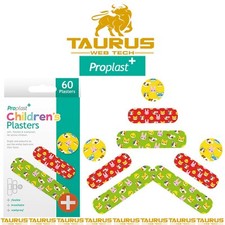 60x CHILDREN PLASTERS New Pack Kids Durable Breathable Fun Design Size Colour UK