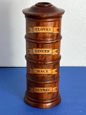 NICE VINTAGE TREEN WOODEN 4 TIER SPICE TOWER
