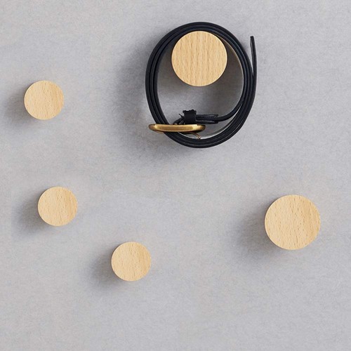 Wooden coat hooks - wooden, round