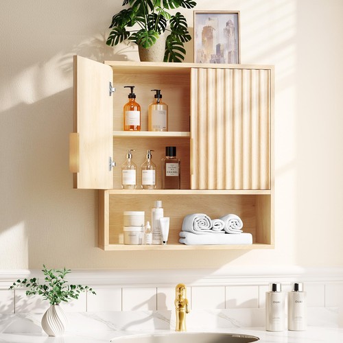 Bathroom wall cabinet - bathroom, wooden